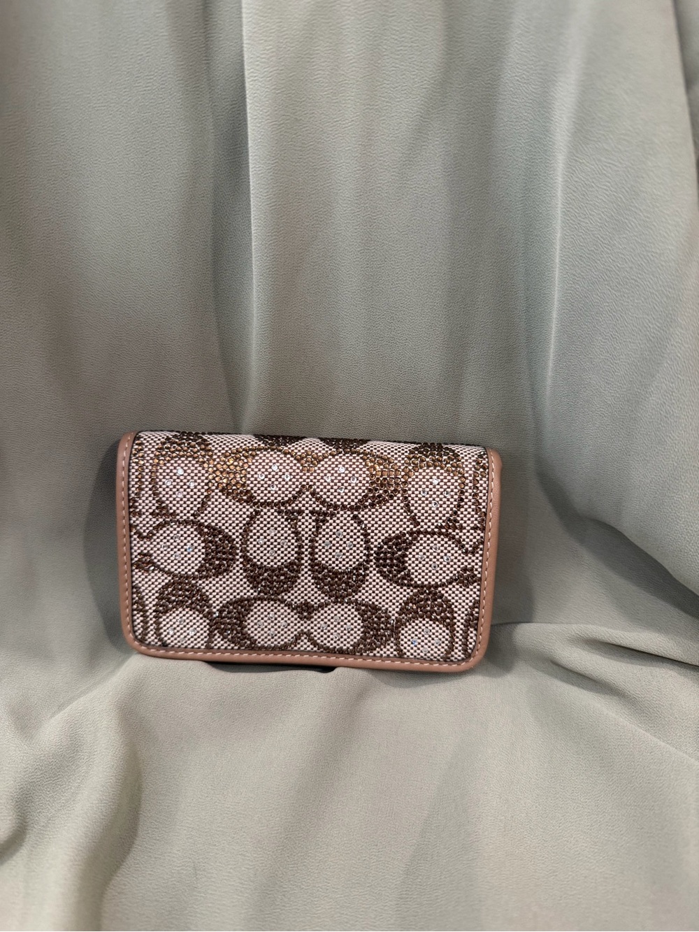 Coach Essential Slim Card Case in Crystal Signature Jacquard